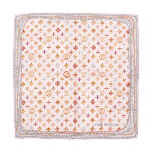 Louis Vuitton Monogram Your Highness Square Silk Scarf Pink